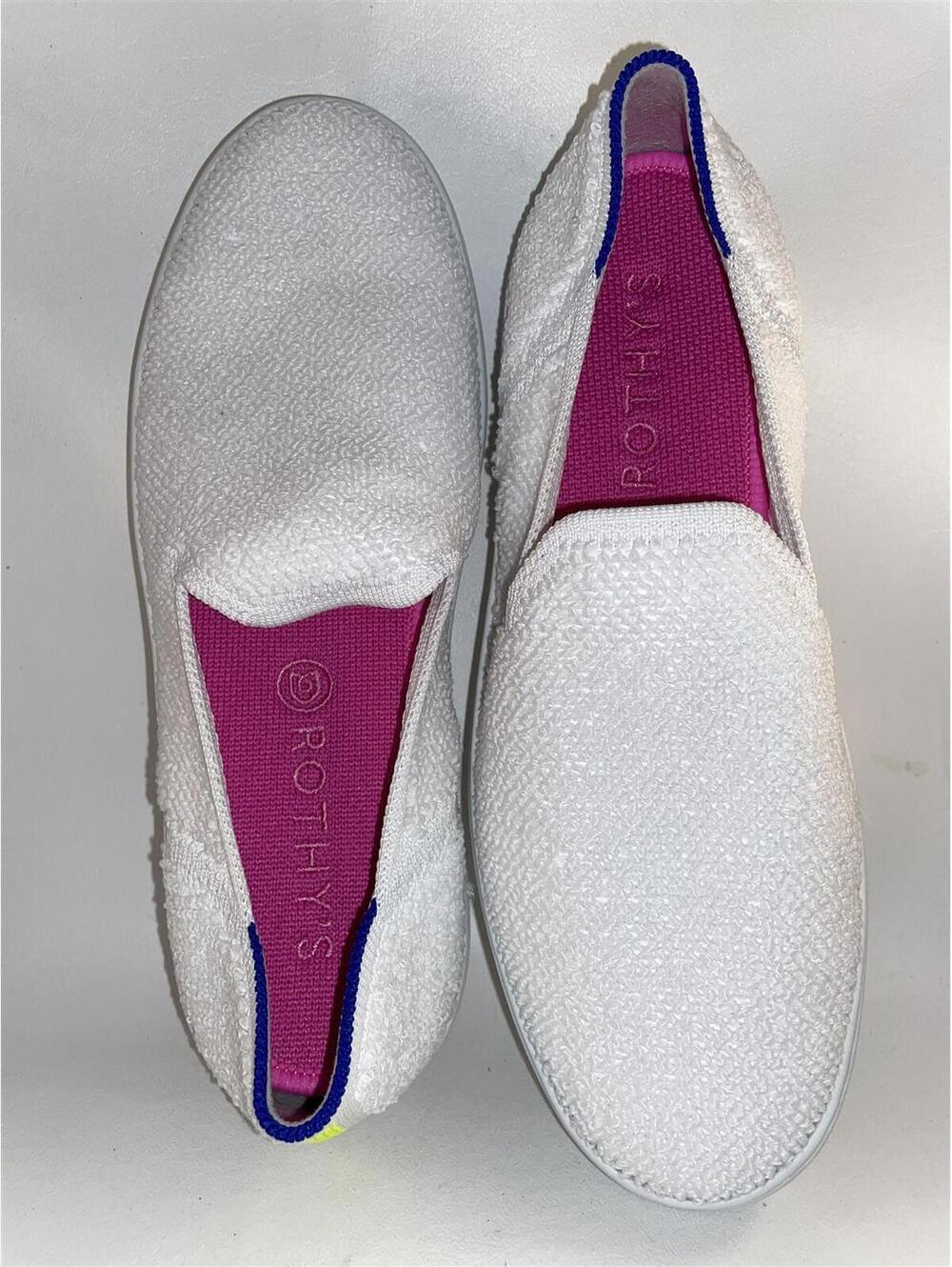 Rothy's Sneakers White Cloth Women's Shoes Size 7.5 New